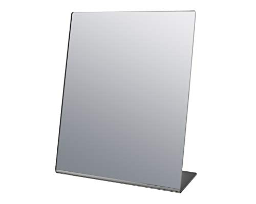 Marketing Holders Acrylic Mirror 8” x 10” Counter Top Slanted Back L Shape Vertical Easel Mirrors No Assembly Jewelry Shop Hair Salon Piercing Kiosk - size: 8"w x 10"h