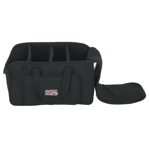 Gator Cases Tote Bag to Hold up to (4) LED Par Style Lighting Fixtures with Adjustable Dividers - size: 19.5"x11.5"x11", style: Carry Bag