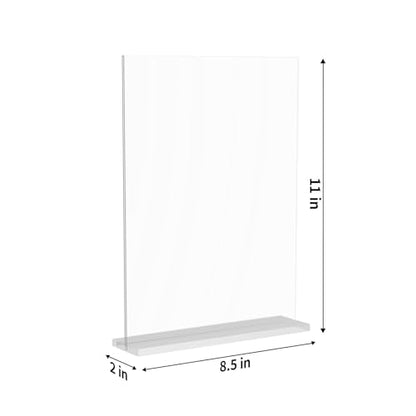 3 Pack 8.5x11 Clear Acrylic Sign Holder, Clear Display, Stand By Straight or Tilted, Vertical Double-Sided Desktop Picture Frame, Menu Holder, Certificate Frame - size: 3 pack 8.5*11"
