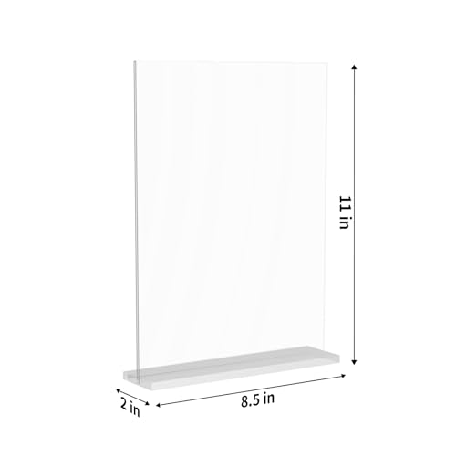 Acrylic Sign Holder 8.5 x 11 Inch, Clear Double Side Vendor Booth Stand Table Sign Holder, Vertical Desktop Display Menu Holder(6 PACK) - size: 6 pack 8.5*11"