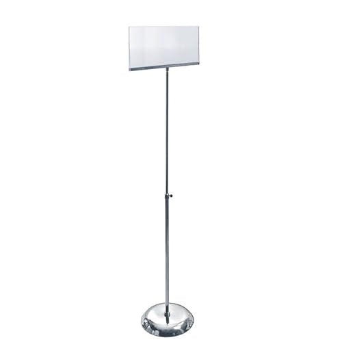 Azar Displays 300835 11-Inch by 7-Inch Clear Acrylic Sign Holder with Metal Pedestal Stand - size: 11 in W x 7 in H