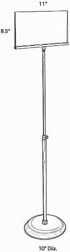 Azar Displays 300845 11-Inch by 8.5-Inch Clear Acrylic Sign Holder with Metal Pedestal Stand - size: 11 in W x 8.5 in H