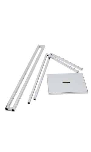SSWBasics Chrome 2-Way Clothing Display Rack - Sleek Retail Clothing Rack with Slant Arms for Garment Display (48"-72"H 3" Increments) - Sturdy Clothes Rack for Boutique, Thrift Store, and Retail