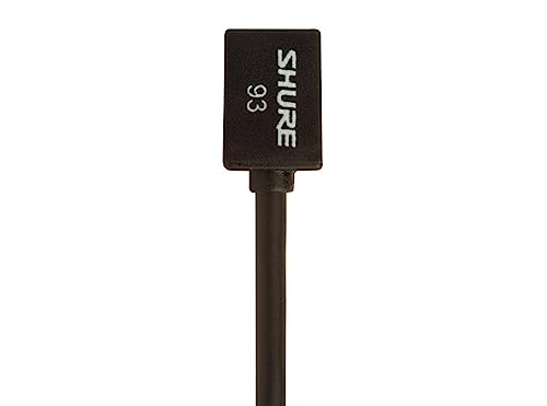 Shure WL93 Subminiature Condenser Lavalier Microphone - Black | Discreet subminiature omnidirectional lavalier mic with 4-ft (1.2 m) cable for broadcast and theater - style: Black (4-foot cable)
