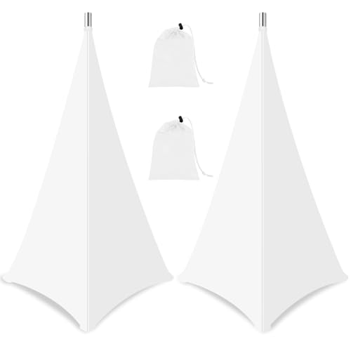 Speaker Stand Cover-Speaker Cloth with 360 Degree Cover, Speaker Tripod Scrim Cover for Speaker/Lighting with Free Travel Bag, 2 Pack White - color: white, size: 2-pack