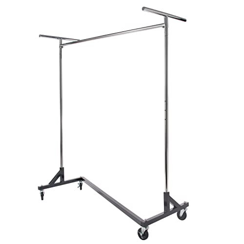 Econoco Commercial Rolling Z-Rack with Zippered Protective Garment Cover - color: Black, style: Z Rack with Garment Cover