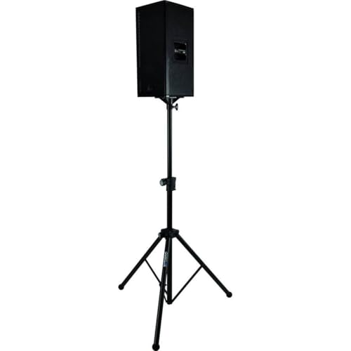 QUIK LOK - SP282 BK Tripod Speaker Stands - Lightweight Aluminum PA Loudspeaker Mounts with Pneumatic Easy-Lift Assist and Heavy-Duty Tube Construction, 1 Pair, Black