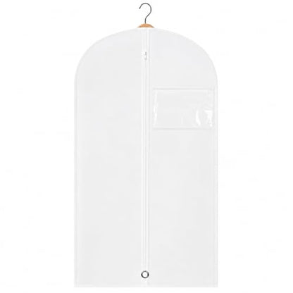 Kids Garment Bag with Clear Window, Hanging Clothes Storage Cover for Dresses, Suits & Dance Costumes, Breathable Travel Bag for Baby Toddler Child, 30" x 18", White, Pack of 1 - color: White