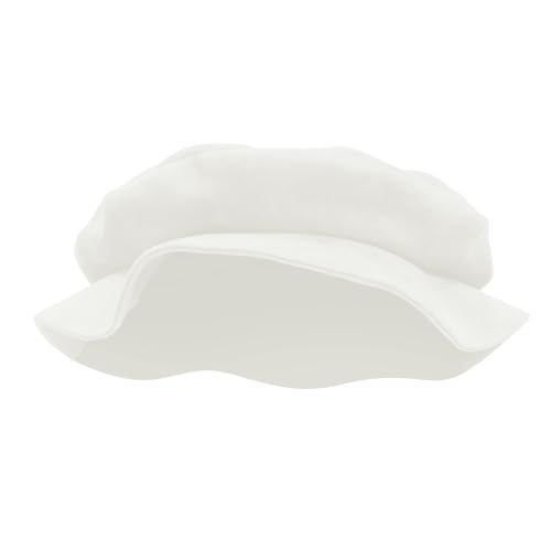 FURPHI Medieval Tudor Flat Cap Faux Suede Beret Hat Renaissance Festival Costume Accessories for Men Women - color: White