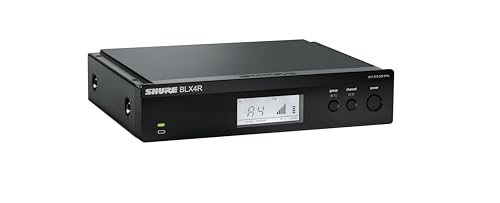 Shure BLX14R/MX53 Rack-Mount Earset Audio System H9 Band (512–542 MHz) – BLX4R Receiver, BLX1 Bodypack & MX153 Earset Mic, Up to 14 Hr Battery, 300 ft Range - style: H9 Band (512-542 MHz)