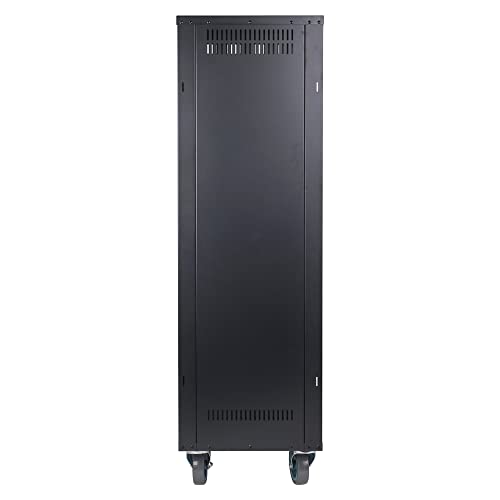 Sound Town 30U Universal Steel Rack, w/Mesh Doors, Locking Casters, Vented Side Panels for Audio Video, Server and Network Equipment (STRK-M30UWD) - size: 30U-D