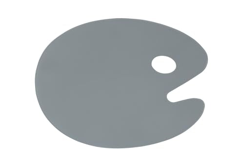 Soho Urban Artist Neutral Gray Artist Paint Palette - Oval Arm Easy Clean Up Palette for Acrylics, No Stains and Paint Peels Off Once Dried - 11.75" x 15.75" - size: 11.75"x15.75"