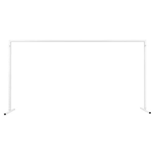 6.6ft Square Metal Backdrop Stand, White Adjustable Height Wedding Arch Frame with Portable Carrying Bag, Telescopic Pipe and Drape Curtain Frame Kit for Wedding Ceremony, Photo Booth Decoration - size: 6.6X6.6FT White