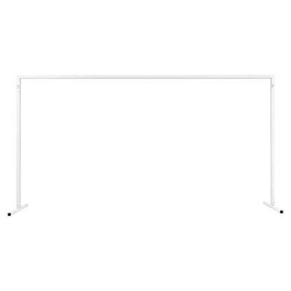 6.6ft Square Metal Backdrop Stand, White Adjustable Height Wedding Arch Frame with Portable Carrying Bag, Telescopic Pipe and Drape Curtain Frame Kit for Wedding Ceremony, Photo Booth Decoration - size: 6.6X6.6FT White