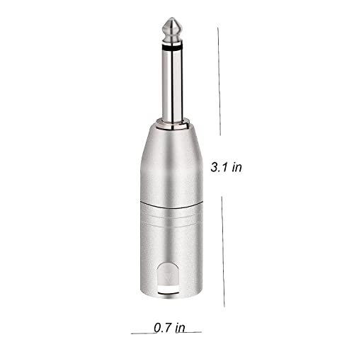 1/4 inch TS Mono to XLR Male Adapter, Unbalanced Quarter Inch TS Mono to XLR Male Converter Audio Connector - 2 Pack | Quarter Inch TS Mono Male to XLR Male Converter Audio Connector, Nickel-Plated Metal Shell, Low-Noise Transmission - style: 1/4 inch TS