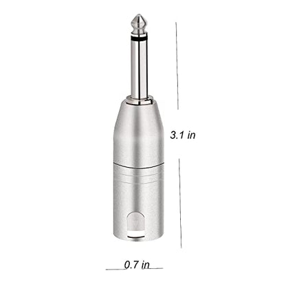 1/4 inch TS Mono to XLR Male Adapter, Unbalanced Quarter Inch TS Mono to XLR Male Converter Audio Connector - 2 Pack | Quarter Inch TS Mono Male to XLR Male Converter Audio Connector, Nickel-Plated Metal Shell, Low-Noise Transmission - style: 1/4 inch TS