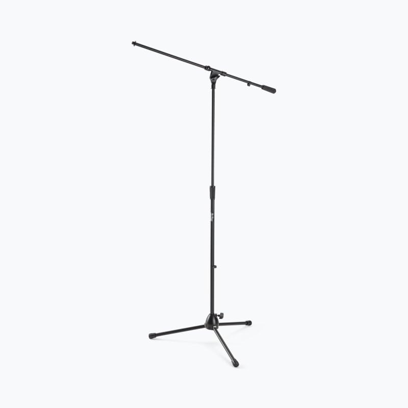 On-Stage MS9701B+ Heavy-Duty Euro-Boom Mic Stand (Setup for Vocal and Instrument Microphones, Adjustable Height, Portable, Folding, Tripod Base, Rubber Feet, Steel and Zinc, 5/8″-27 Threading, Black)