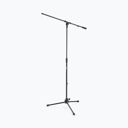 On-Stage MS9701B+ Heavy-Duty Euro-Boom Mic Stand (Setup for Vocal and Instrument Microphones, Adjustable Height, Portable, Folding, Tripod Base, Rubber Feet, Steel and Zinc, 5/8″-27 Threading, Black)