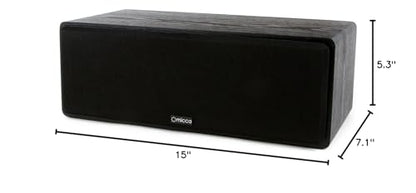 Micca MB42-C 2-Way Passive Center Channel Speaker Home Theater, Each, Black | Amplifier or Receiver Required, Dual 4-Inch Carbon-Fiber Woofers, 0.75-Inch Silk-Dome Tweeter, Surround Sound, Clear Vocals - style: MB42-C Standard Center Channel Speaker