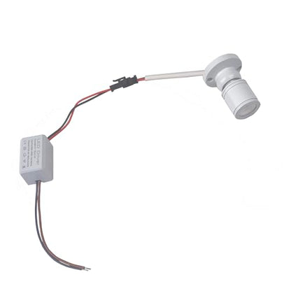 2Pack Mini Spot Light for Display Surface-Mounted 1W Cabinet Spotlights with AC 110V/220V to 3-12V Power Supply LED Driver White Shell Warm-White 3000K - color: Surface-Mounted 3000K