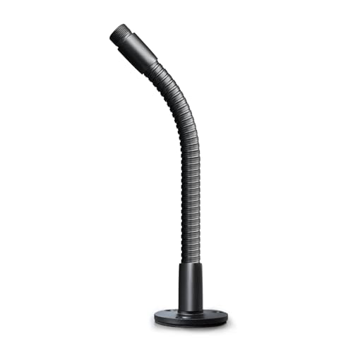 Microphone Stand - 13-INCH Heavy-Duty Flexible Gooseneck Desktop Mic Stands Holder with Flange Mount Base for Lectern Podium Podcast Meetings Lectures Streaming Gaming Studio