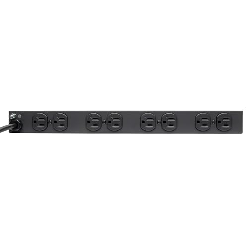Tripp Lite 14-Outlet Rack Mount Surge Protector Power Strip PDU, 15A, 120V, 3000 Joules, 15ft Cord with 5-15P Plug, 1U Horizontal Rack Mount, Lifetime Manufacturer's Warranty (DRS-1215) - size: 15 Amps, style: Surge Protection