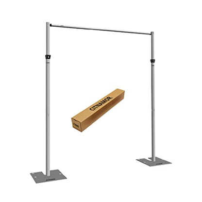 Pipe and Drape Adjustable Uprights, Crossbars,Bases & Hangers - Drape Systems for Backdrops, Trade Shows, Events, Photo Booths and Decorations by CITNAMOR (10' Tall x 10' Wide Kit) - size: 10' Tall x 10' Wide Kit