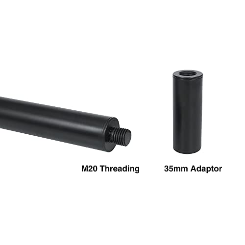 Sound Town 2-Pack Adjustable Height Subwoofer/Speaker Poles (35"-54") with M20 Threaded Lower End & 35mm Adaptor, 132 LB Load Capacity, Black (STSDA-ADM54B-PAIR) - size: Height-Adjustable (M20 & 35mm Adapters)