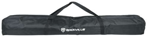 Rockville RVLS60 9-Foot Portable Tripod DJ Lighting T-Bar Stand with Bag | 60 lb Capacity, Extends to 9 Feet, Collapses to 45", Heavy-Duty Steel, 8 Hanging Bolts, Safety Pins, 42" T-Bar