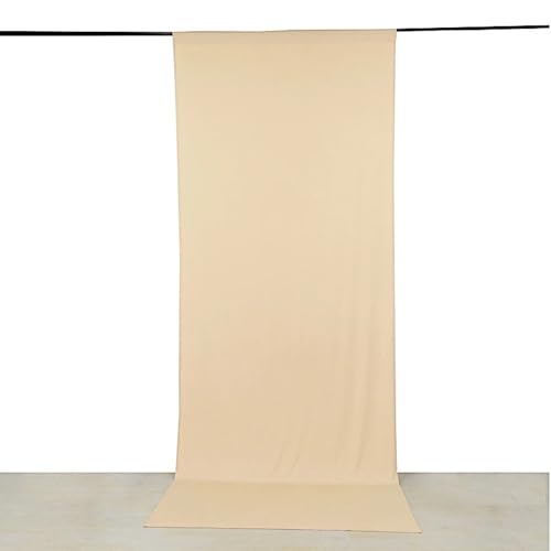 5x12 feet Beige 4-Way Stretch Spandex Divider Backdrop Curtain Party Wedding Ceremony Decorations - color: Beige