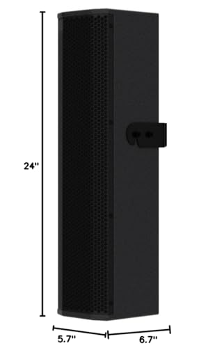 Sound Town Pair of Passive Wall-Mount Column Mini Line Array Speakers with 4 x 5” Woofers, Black for Live Event, Church, Conference, Lounge, CARPO-V5B
