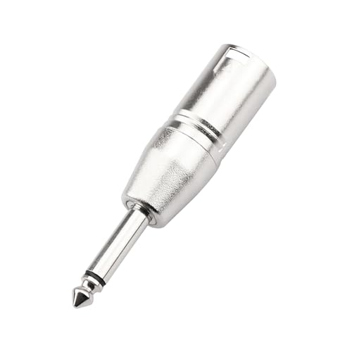 1/4 Inch TS Mono to XLR Adapter, Male XLR to 6.35mm Quarter Inch Unbalanced Audio Connector Compatible with Stereo,Microphone,Mixer-2 Pack - color: 1/4" TS to XLRM