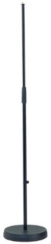 K&M König & Meyer 26000.500.55 Microphone Stand - Heavy Round Base Adjustable Height - Professional Grade - German Made - Black