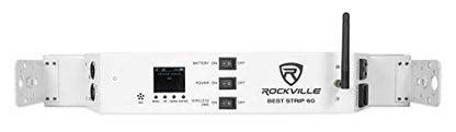 Rockville Best Strip 60 White Rechargeable Wash Light Bar, Wireless DMX | RGBWA+UV, 6x6W LEDs, Wireless Remote, Up to 22-Hour Battery, Sound Activated, 6500 Lux, 8800mAh, Flicker Free, LCD Display - color: White