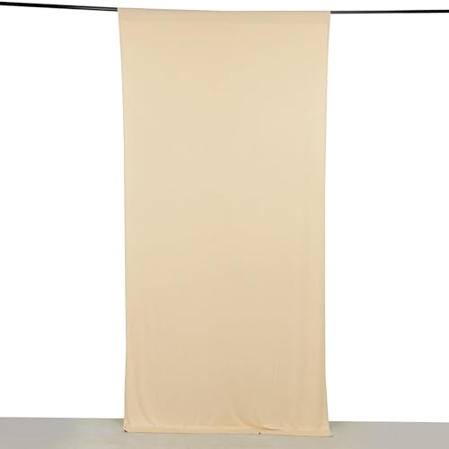 5x10 feet Beige 4-Way Stretch Spandex Divider Backdrop Curtain Party Wedding Ceremony Decorations - color: Beige