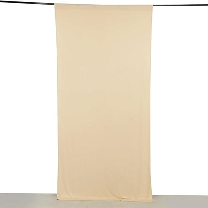 5x10 feet Beige 4-Way Stretch Spandex Divider Backdrop Curtain Party Wedding Ceremony Decorations - color: Beige