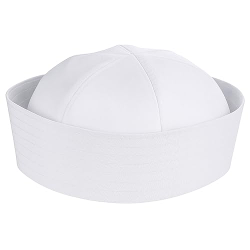 White Sailor Hats, Navy Captain Hats, Halloween Costume Sailor Cap Yacht Sailors Ship Caps for Women Men Dressing Up Party Adults Nautical Costume, 23 Inch