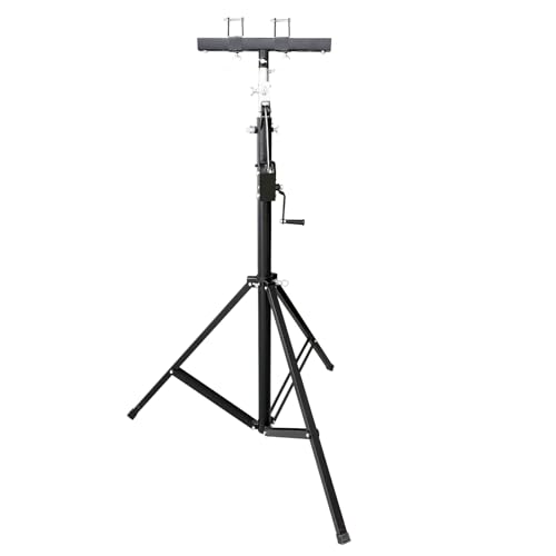 TECHTONGDA Light Trussing Stand 176LB Load Capacity DJ Light Stand, Crank Lighting Stand Speaker Truss, 5.91-13.12 FT Adjustable Height, Portable Music Equipment for Bands Clubs Stages ﻿