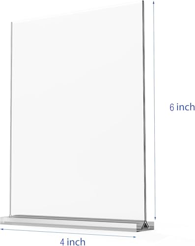 newnewshow 4x6 Inch Clear Acrylic Sign Holder, Display Stand, Plastic Card Holder for Business, Office, Retail (4x6 Inch 12 Pack) - size: 12pack