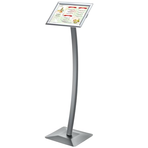 Yaocom Aluminum Floor Sign Stand Poster Holder, Silver - color: Silver, size: 8.5 x 11 Inches