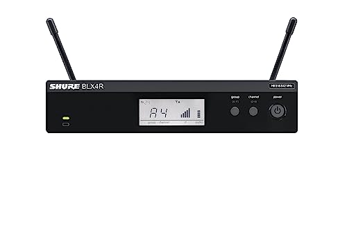 Shure BLX14R/MX53 UHF Wireless Microphone System - Perfect for Broadcast, Church, Presentations - 14-Hour Battery Life, 300 ft Range | MX153 Headset Mic, Single Channel Rack Mount Receiver | H8 Band - style: H8: 518-542 MHz