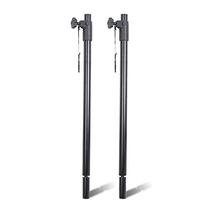 Sound Town 2-Pack Adjustable Height Subwoofer/Speaker Poles (35"-54") with M20 Threaded Lower End & 35mm Adaptor, 132 LB Load Capacity, Black (STSDA-ADM54B-PAIR) - size: Height-Adjustable (M20 & 35mm Adapters)