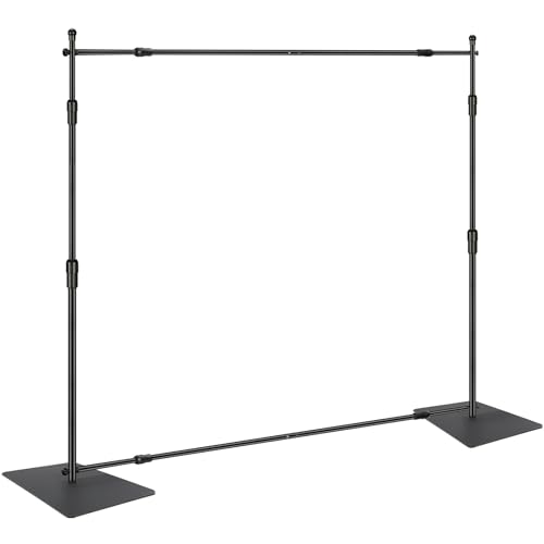 VEVOR 10ft x10ft Pipe and Drape Kit, Heavy Duty Backdrop Stand with Carbon Steel Base, Adjustable Backdrop Support with 2 Clamps and A Carry Bag for Wedding, Party, Event, Photography and Exhibition | for Wedding, Party, Event, Photography, & Exhibition,