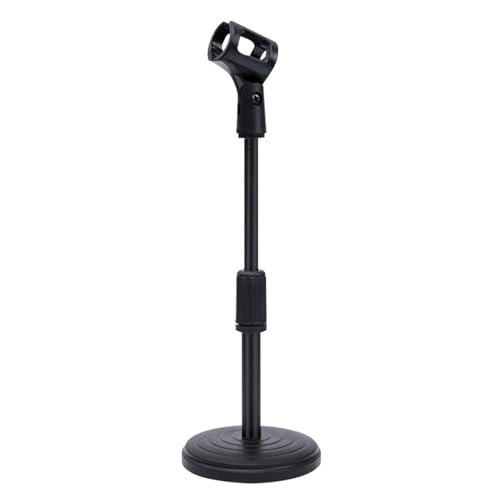 Desktop Microphone Stand, Upgraded Adjustable Table Mic Stand with Mic Clip and 5/8" Male to 3/8" Female Screw for shuer sm58 beta58 SE V7 & Other handheld microphone