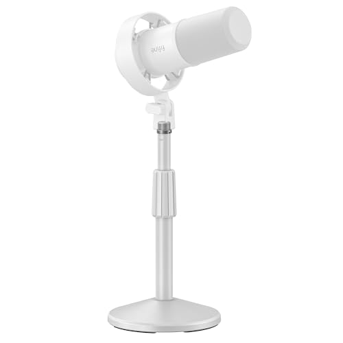 FIFINE BS2W Height-Adjustable Desktop Microphone Stand for Podcast - color: white