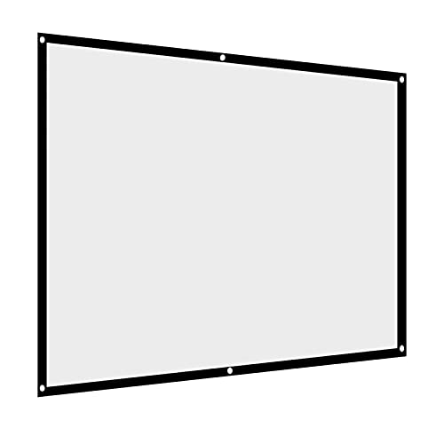 60-100 Inch Portable Foldable Non-Crease White Projector Curtain Projection Screen 4:3 Portable Projector Movies Screen Projection Screen Indoor Outdoor Projector Curtain(100 inches)