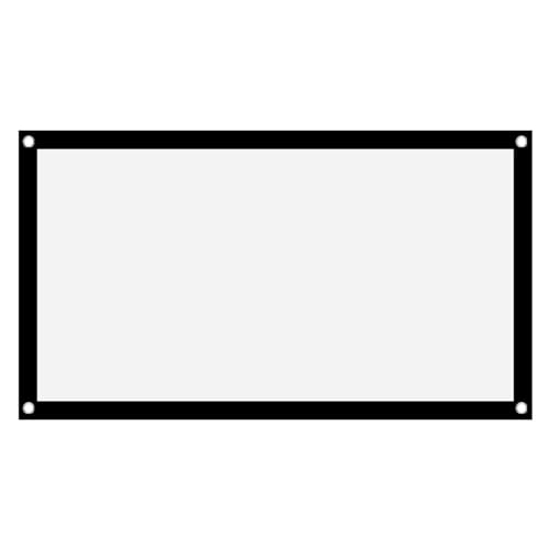 Projector Curtain Screen,Projector Screen 40 Inches 16:9 Thicken Portable Non Crease Soft White Polyester Projector Curtain Projection Screen 1.4-2.3 Meters Viewing Distance(40in) - size: 40 inches
