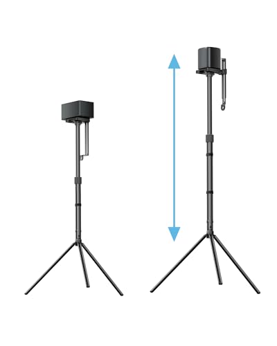 ULTIMEA 2-Pack Universal Height-Adjustable Speaker Stands, Black Floor Speaker Stand with 3KG Capacity, Extendable from 62cm to 93cm for Satellite Speakers, Steady 310