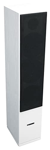 Rockville RockTower 64W Passive Tower Speaker, 4 Ohm, White, High-Fidelity Sound, Detachable Grille, 3-Way, 6.5", 500W, MDF, Perfect for Home Audio - color: White