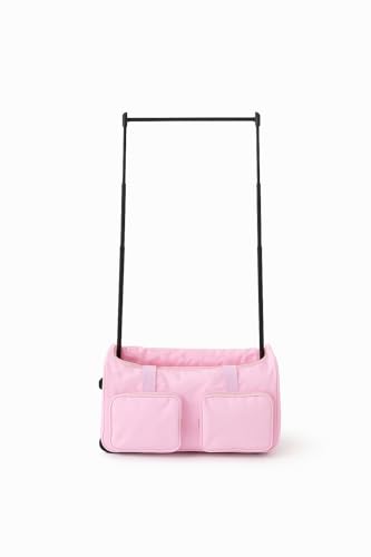Rac n Roll Collapsible Rolling Dance Bag with Garment Rack (Clothes Rack), Foldable Competition Travel Duffel with Wheels for Dancers, Cheer, Pageant, Skating, Costume Storage, Pink - color: Pink